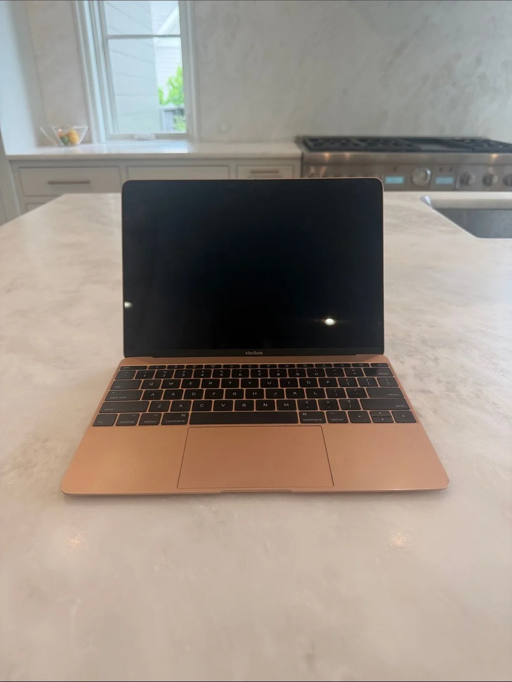 12’ Apple MacBook (2017)- Rose Gold Aluminum Laptop Top View
